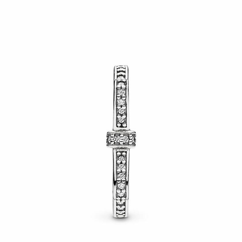 Pandora Sparkling Bow Stackable Ring Clearance NZ, Sterling Silver (670234-WDR)